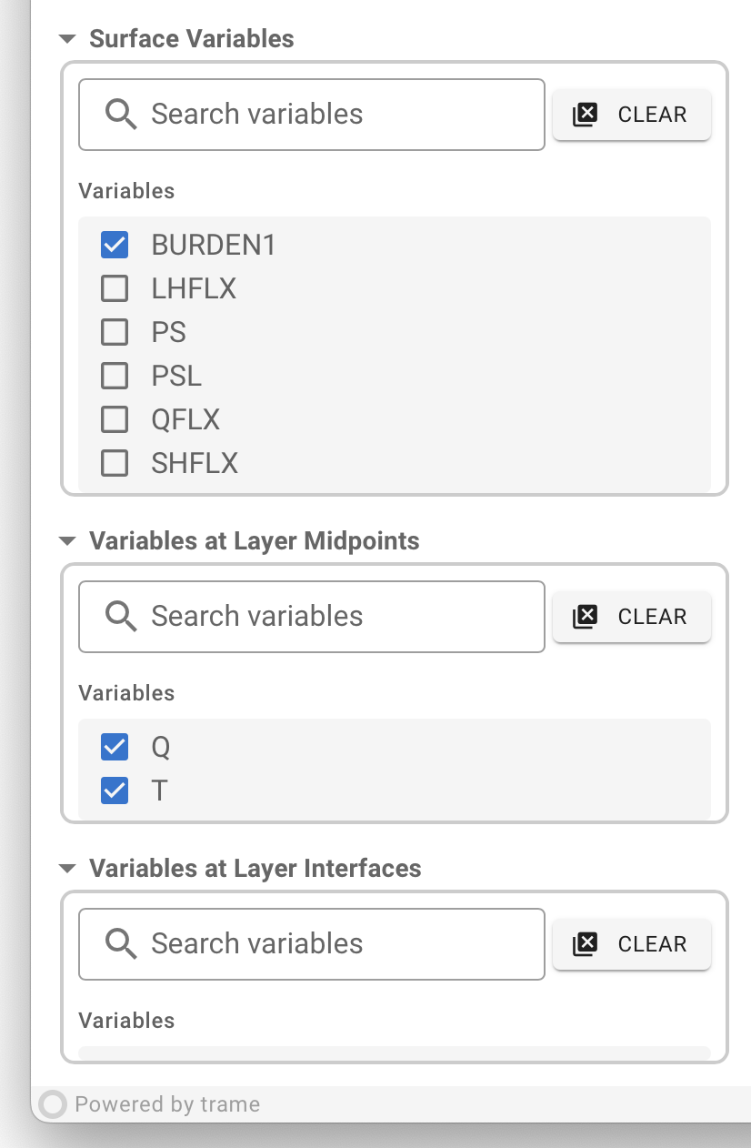 variable selection sections